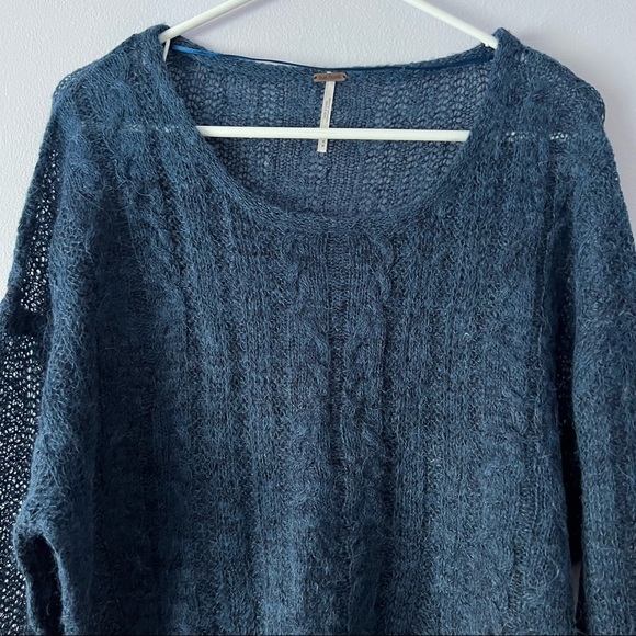 NWT Free People Angel Soft Alpaca Wool Pullover Blue Medium - Picture 3 of 11